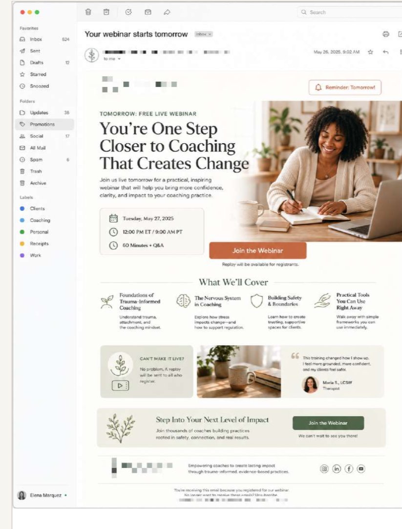 Day-before reminder email